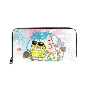 SpongeBob Squarepants and Patrick Zip Around Clutch Wallet Hawaiian Theme NEW